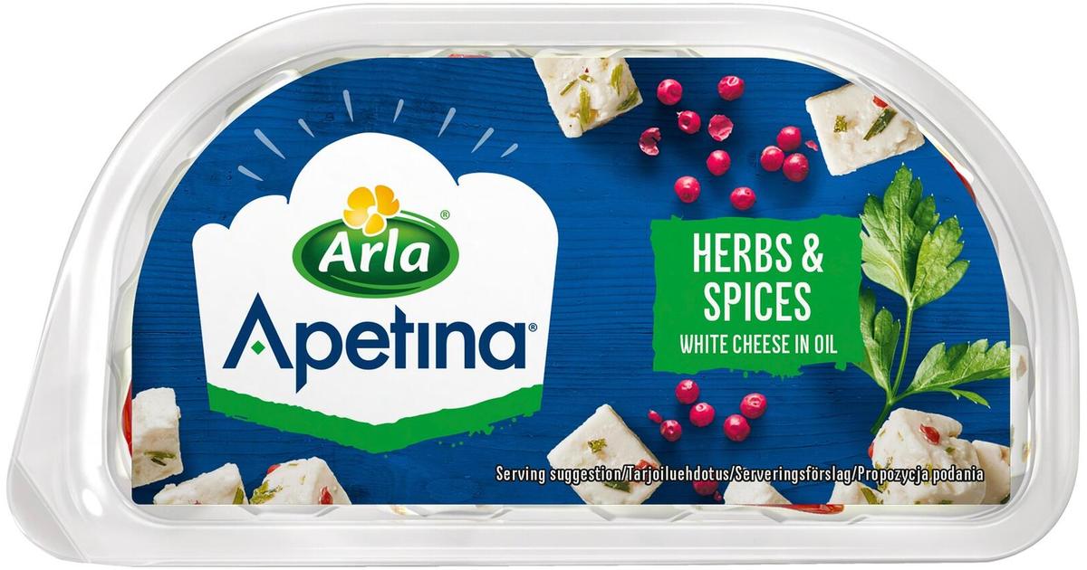 Apetina 100/80g snack yrtit ja mausteita ja välimerelllisiä juustokuutioita  öljyssä | S-kaupat ruoan verkkokauppa