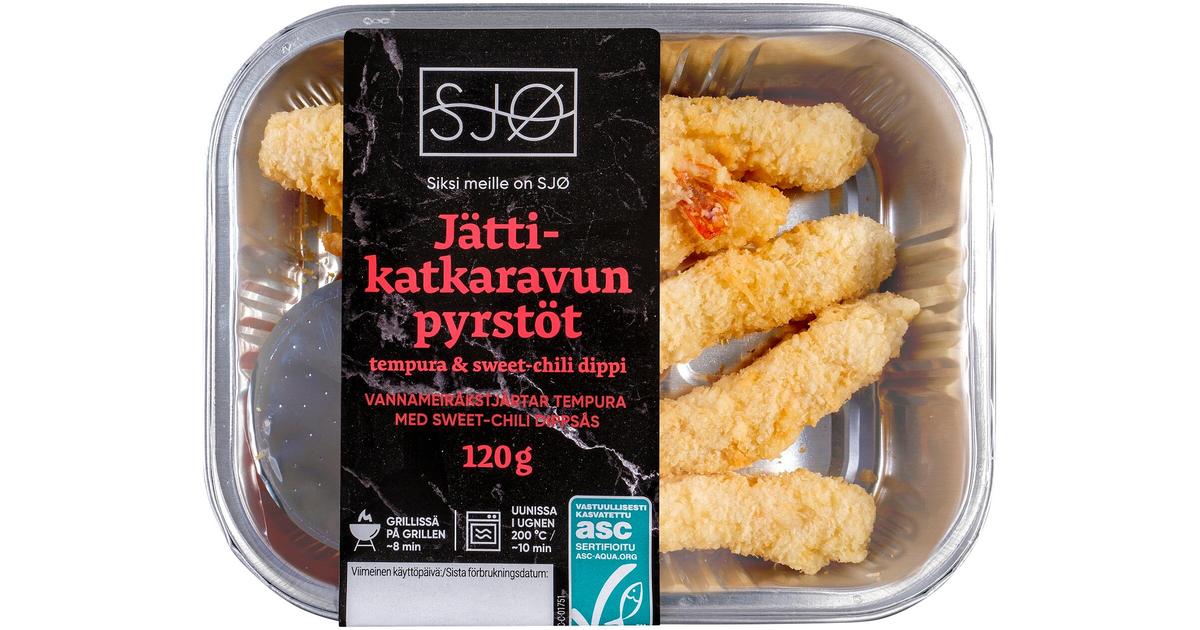 SJØ Jättikatkaravun pyrstöt ASC tempura & sweet-chili dippi 120g | S-kaupat  ruoan verkkokauppa