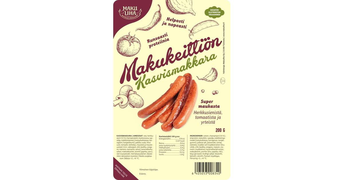 Makuliha Makukeittiön Kasvismakkara 200 g | S-kaupat ruoan verkkokauppa