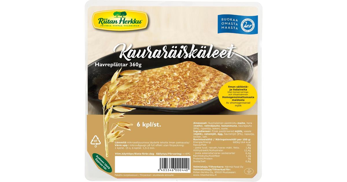 Riitan Herkku Kauraräiskäleet 360g | S-kaupat ruoan verkkokauppa