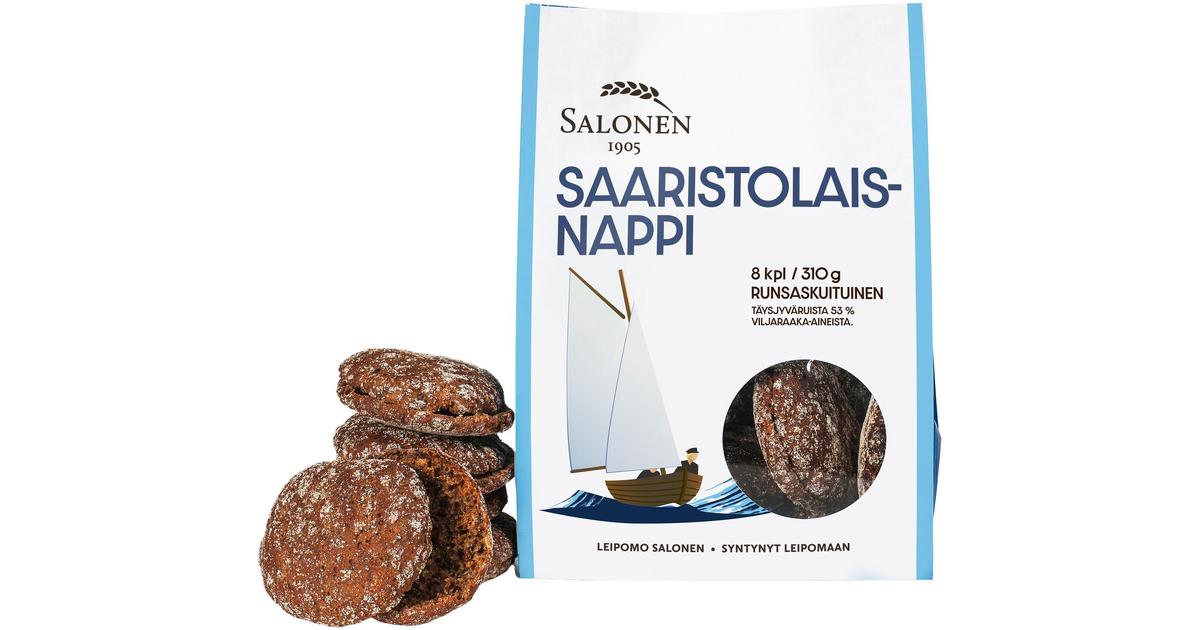 Perheleipuri Salonen Saaristolaisnappi 8/310g ruisleipä, halkaistu | S ...