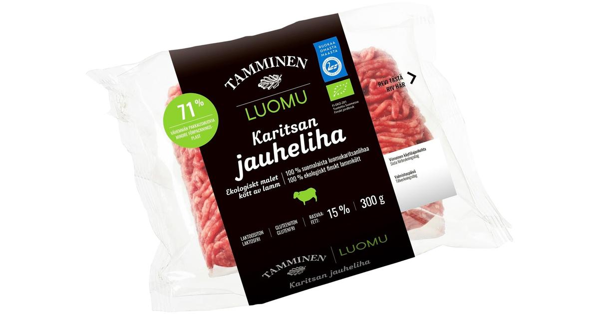 Tamminen luomukaritsan jauheliha 15% 300g | S-kaupat ruoan verkkokauppa