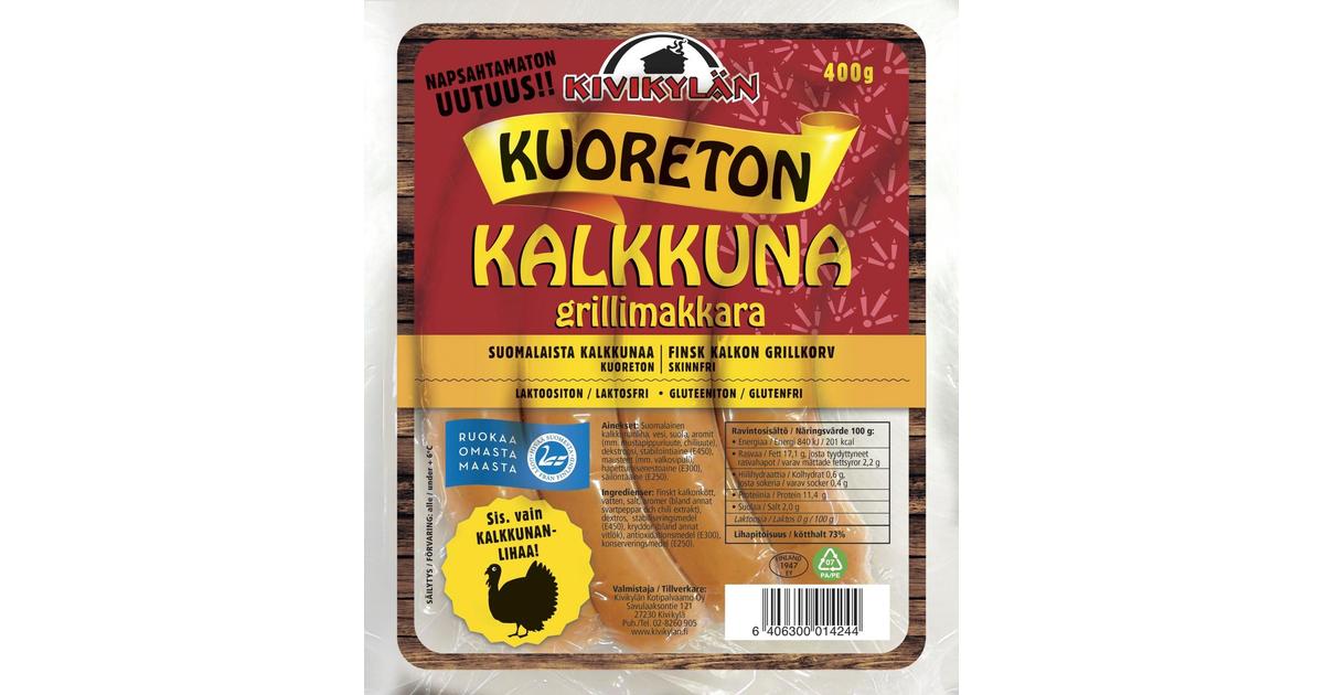 Kivikylän kuoreton kalkkuna grillimakkara | S-kaupat ruoan verkkokauppa