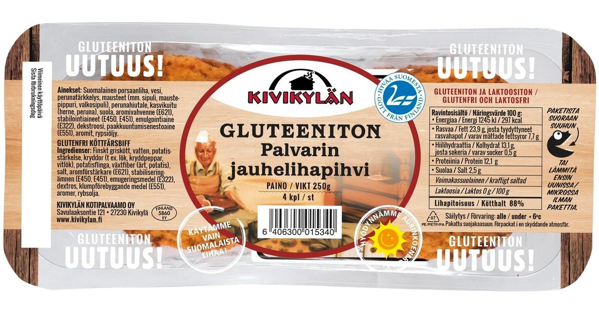 Kivikylän Palvarin Gluteeniton Jauhelihapihvi 250 g | S-kaupat ruoan  verkkokauppa