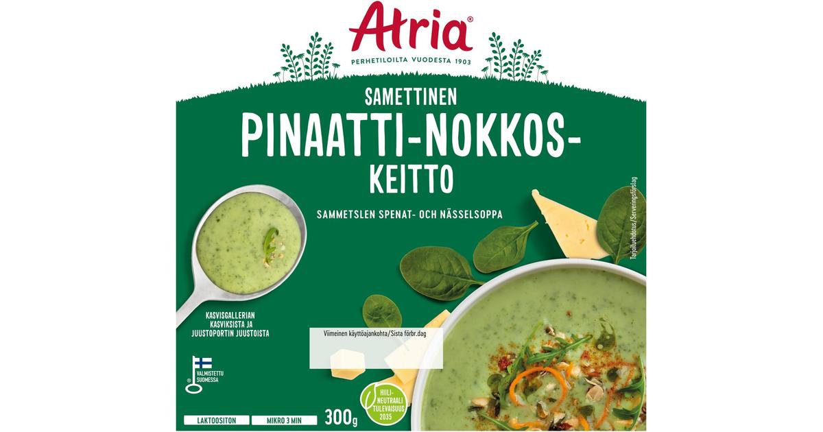Atria Samettinen Pinaatti-Nokkoskeitto 300g | S-kaupat ruoan verkkokauppa