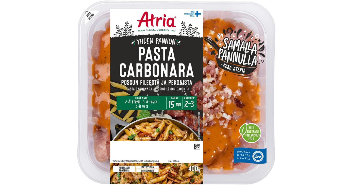 Atria Yhden Pannun Pasta Carbonara Possun Fileestä ja Pekonista 400g |  S-kaupat ruoan verkkokauppa