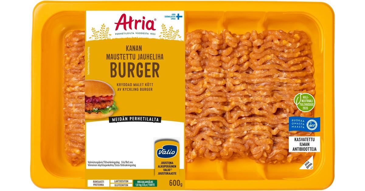 Atria Kanan Maustettu Jauheliha Burger 600g | S-kaupat ruoan verkkokauppa