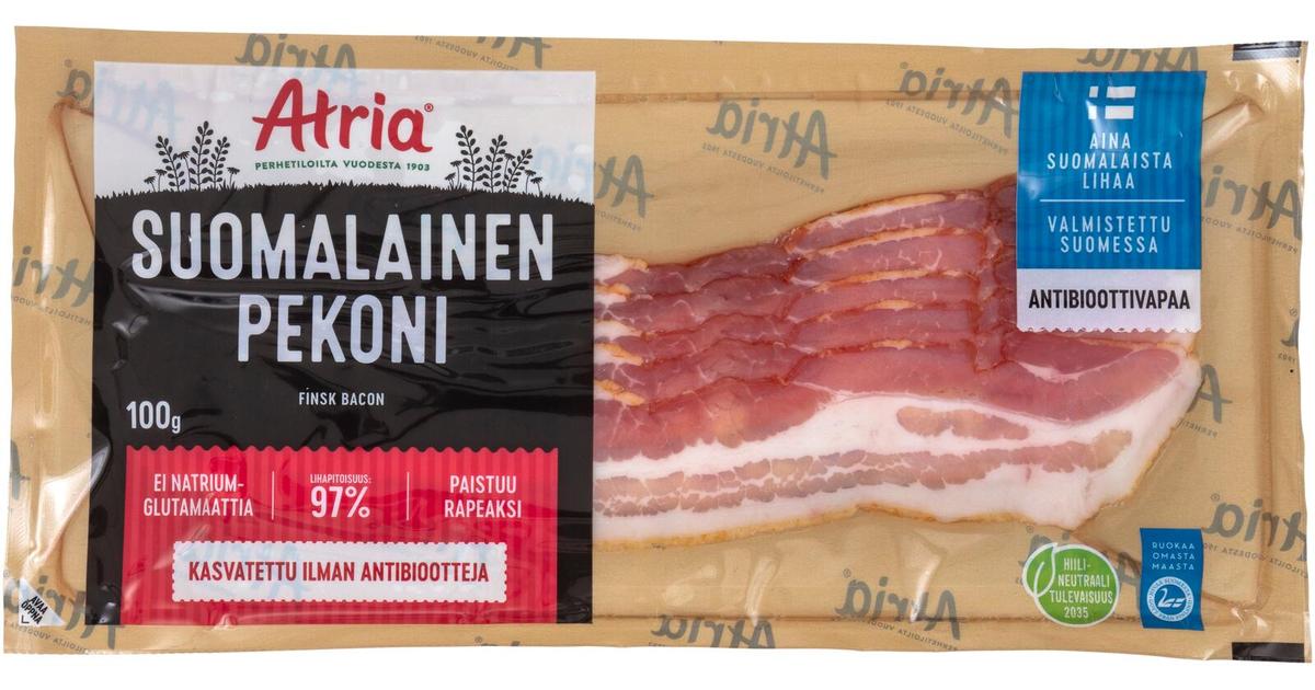 Atria Suomalainen Pekoni 100g | S-kaupat Ruoan Verkkokauppa