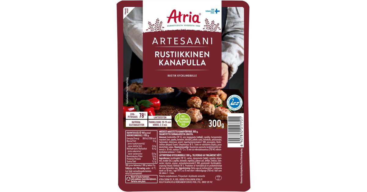 Atria Artesaani Rustiikkinen Kanapulla 300g | S-kaupat ruoan verkkokauppa