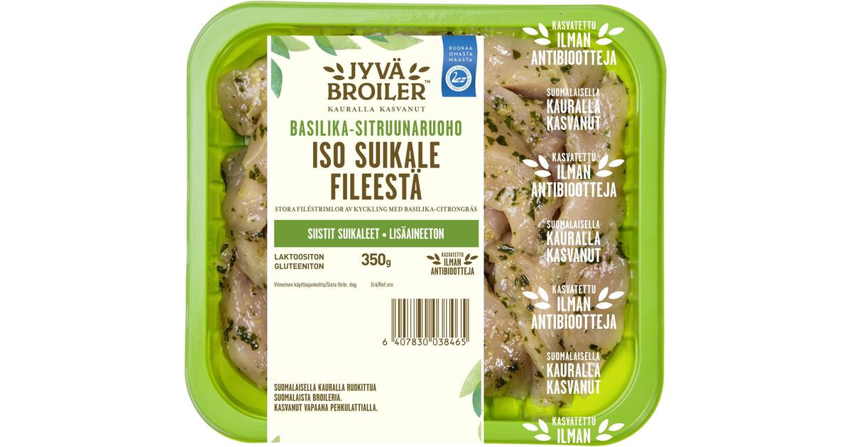 Jyväbroiler Iso Suikale Broilerin Fileestä Basilika-Sitruunaruoho 350g |  S-kaupat ruoan verkkokauppa