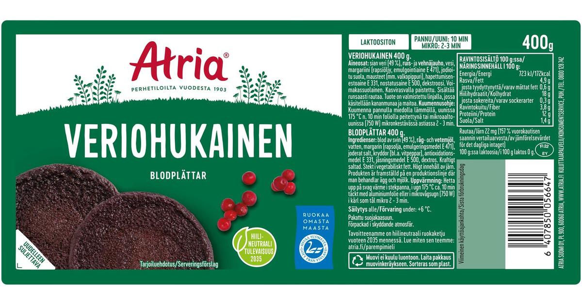 Atria Veriohukainen 400g | S-kaupat ruoan verkkokauppa