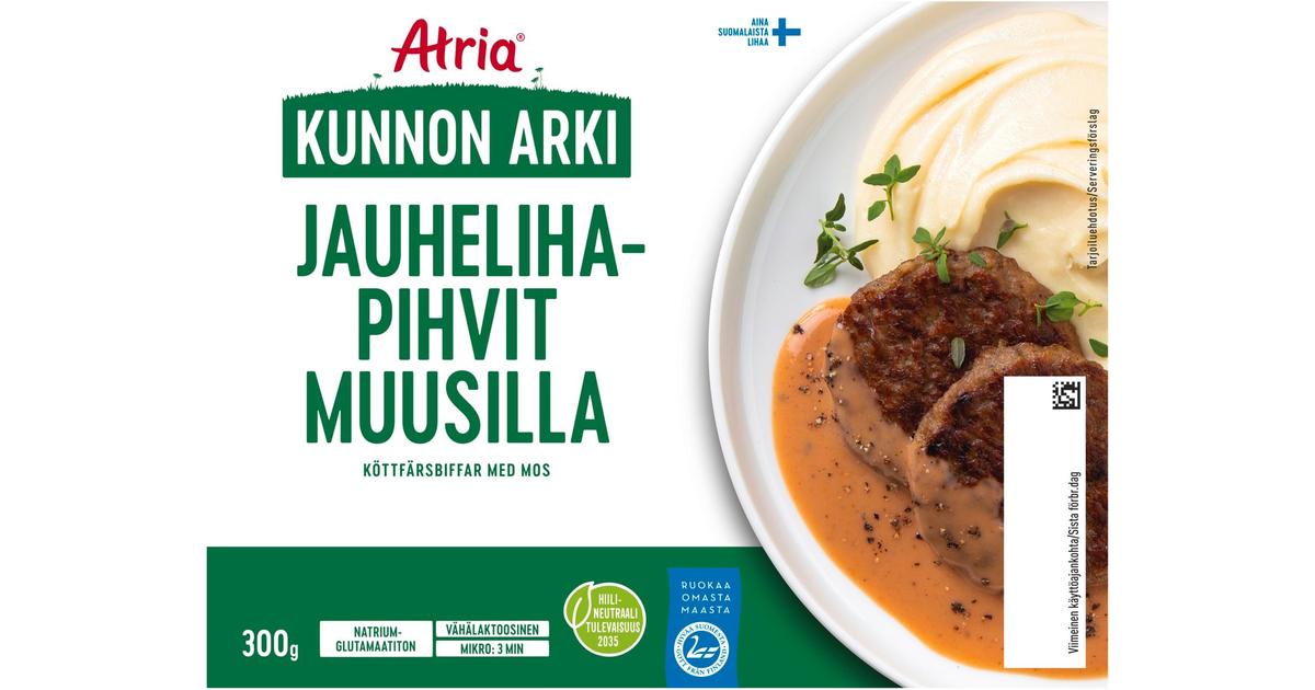 Atria Kunnon Arki Jauhelihapihvit Muusilla 300g | S-kaupat ruoan  verkkokauppa