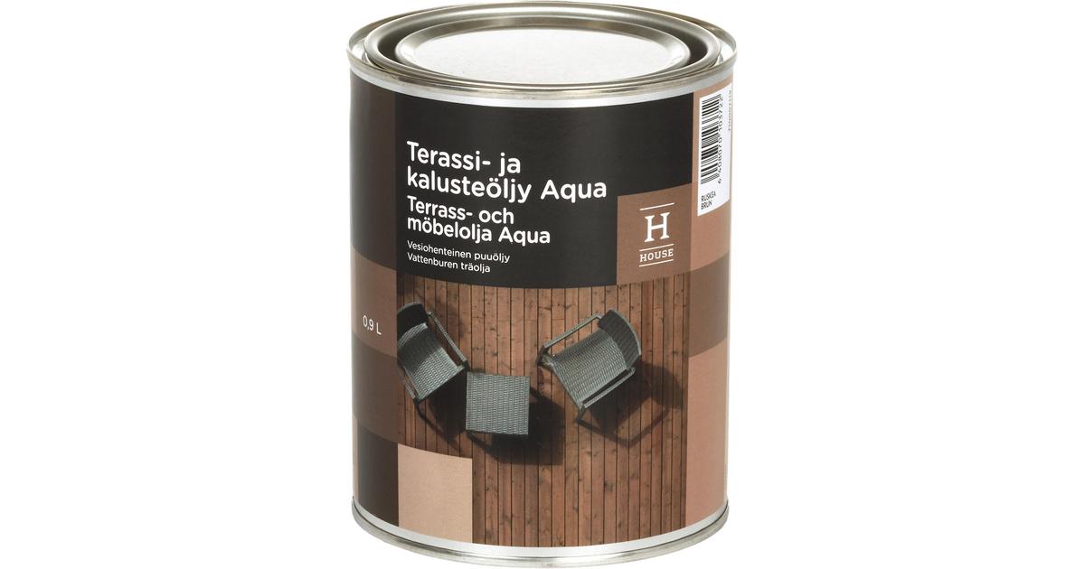 House terassi- ja kalusteöljy Aqua 0,9l ruskea ulkokäyttöön | S-kaupat  ruoan verkkokauppa