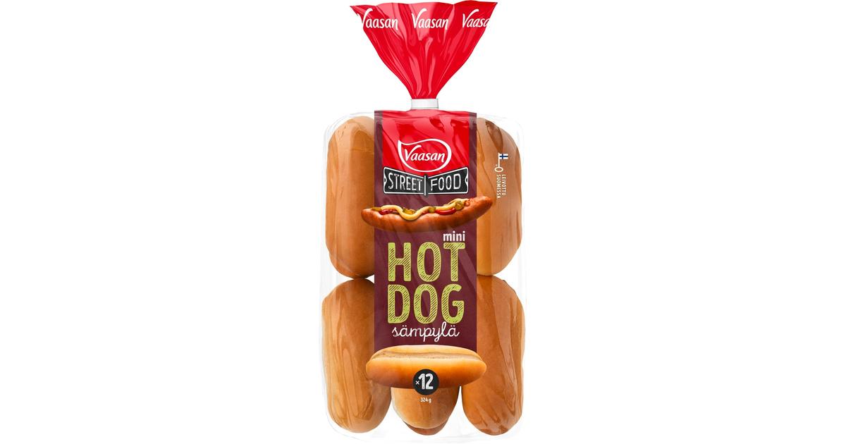 Vaasan Street Food Mini Hot Dog bun Classic 324g 12 kpl | S-kaupat ruoan  verkkokauppa