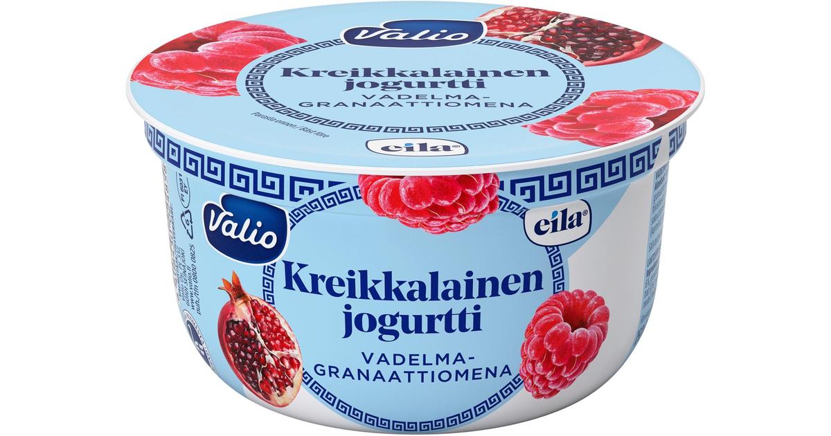 Valio kreikkalainen jogurtti 150 g vadelma-granaattiomena laktoositon |  S-kaupat ruoan verkkokauppa