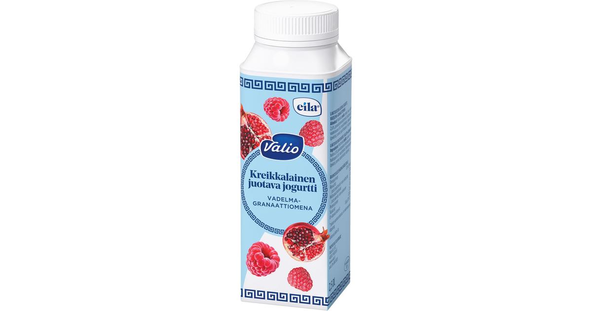 Valio kreikkalainen juotava jogurtti 2,5 dl vadelma-granaattiomena  laktoositon | S-kaupat ruoan verkkokauppa