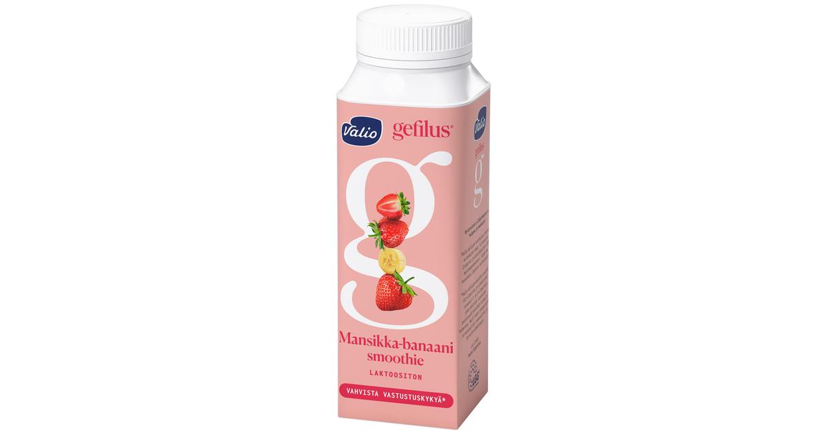 Valio Gefilus® Smoothie jogurttijuoma 2,5 dl mansikka-banaani laktoositon |  S-kaupat ruoan verkkokauppa