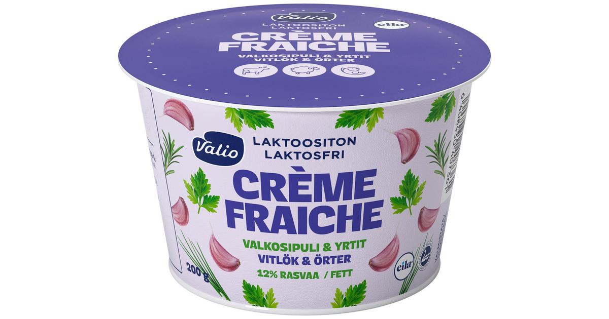 Valio crème fraiche 12 % valkosipuli & yrtit 200 g laktoositon | S-kaupat  ruoan verkkokauppa