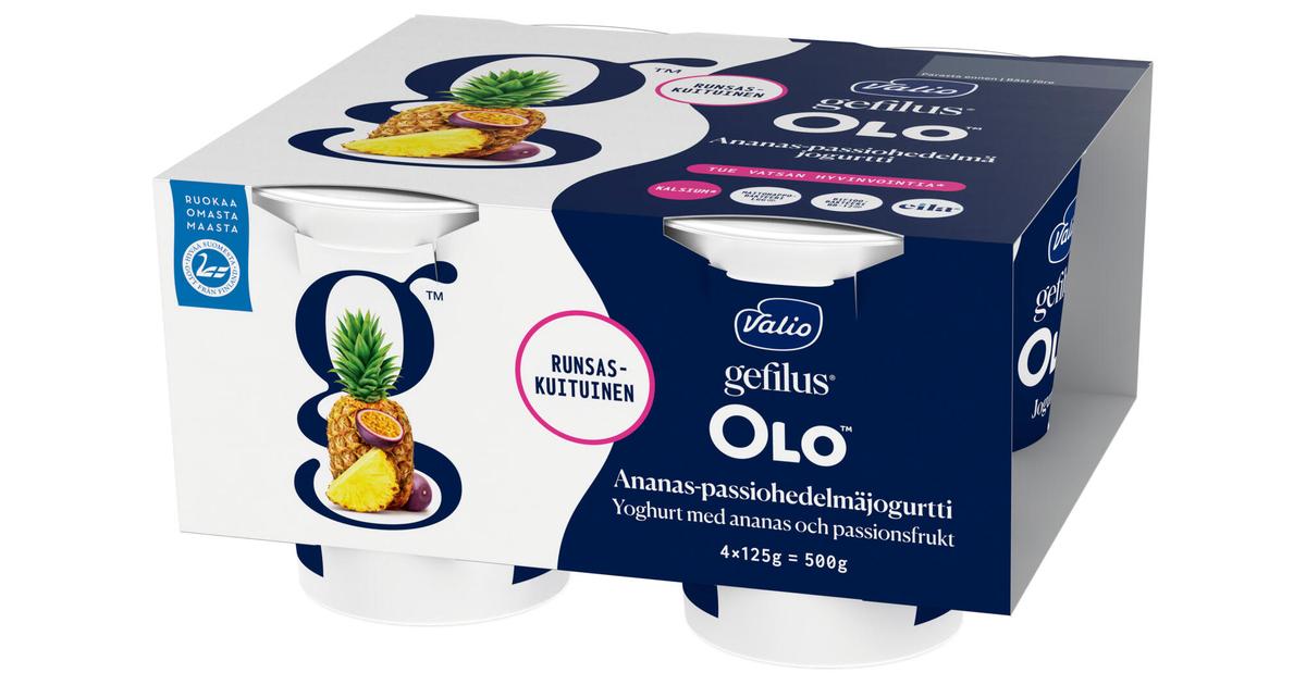 Valio Gefilus® OLO™ jogurtti 4x125 g ananas-passio laktoositon | S-kaupat  ruoan verkkokauppa