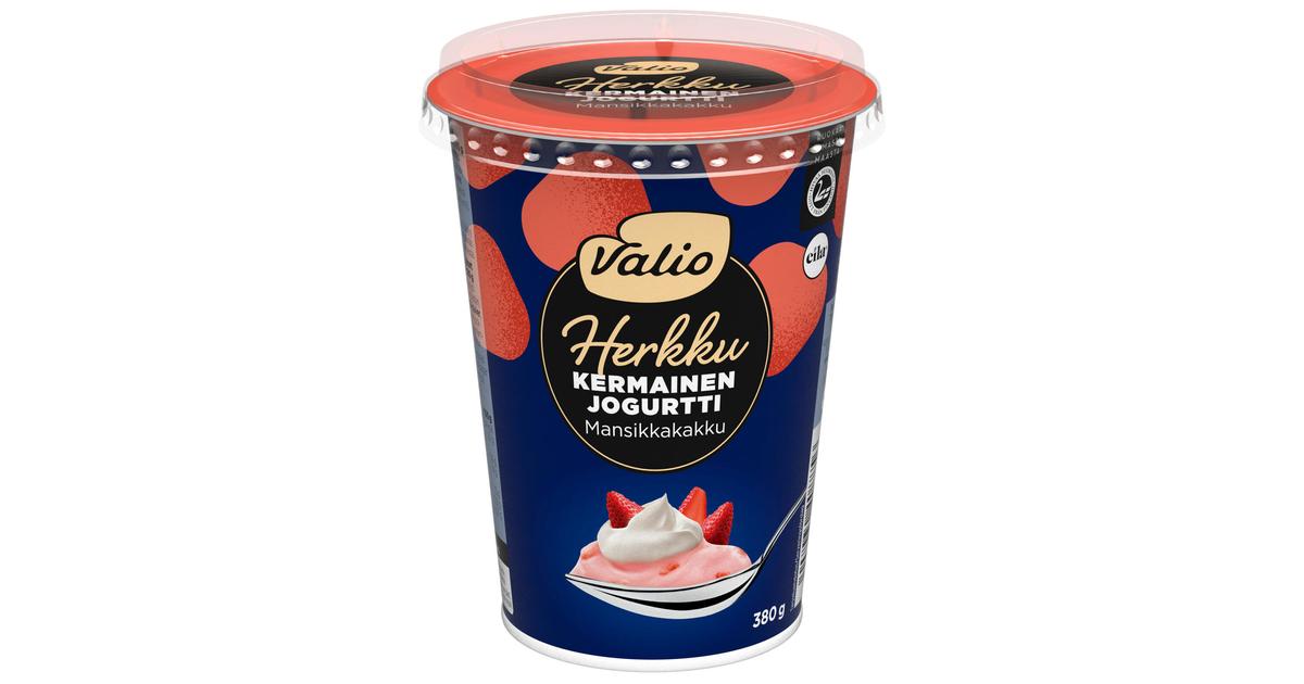Valio Herkku kermainen jogurtti 380 g mansikkakakku laktoositon | S-kaupat  ruoan verkkokauppa