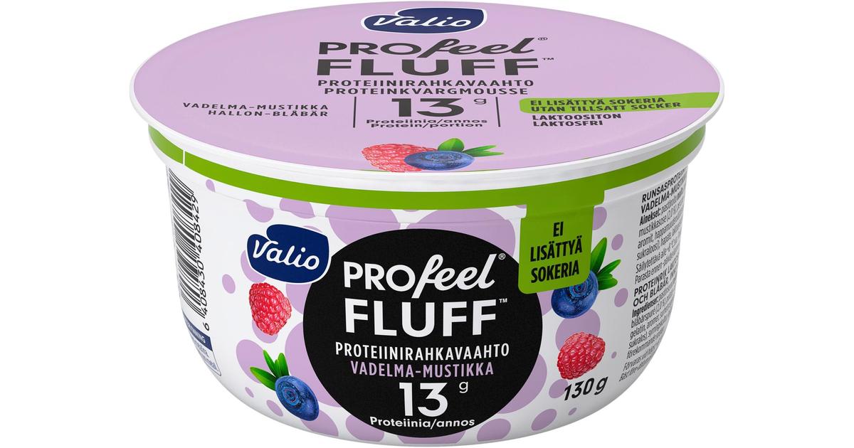 Valio PROfeel® FLUFF™ proteiinirahkavaahto sokeroimaton 130 g vadelmamustikka laktoositon S