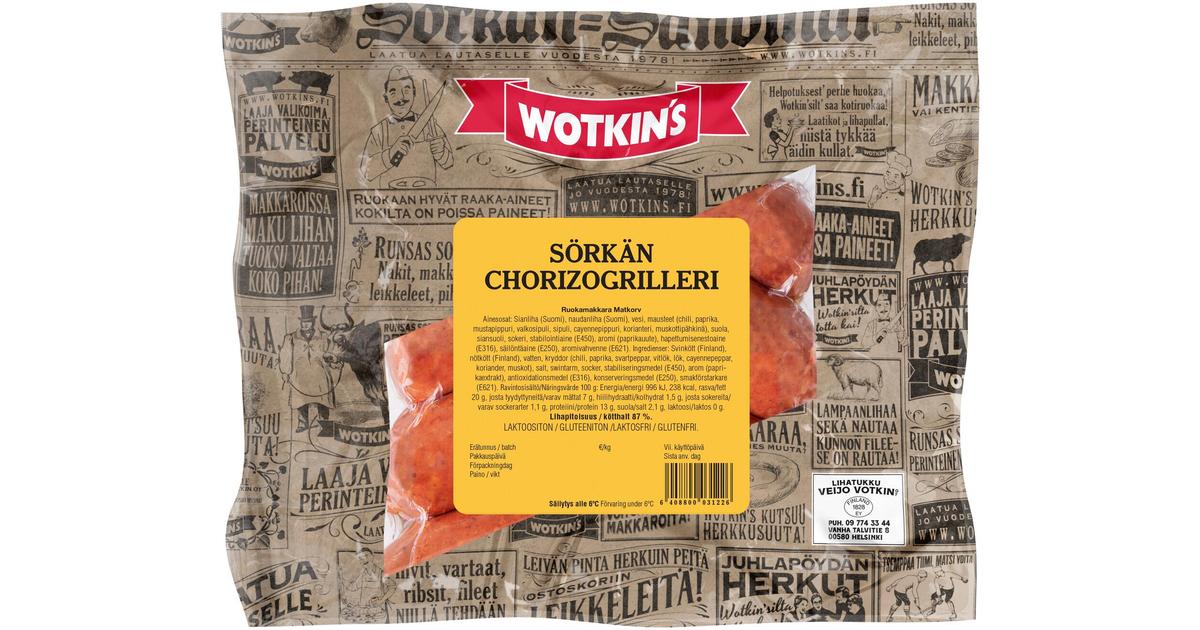 Wotkin's Sörkän chorizogrilleri 350g ruokamakkara | S-kaupat ruoan  verkkokauppa