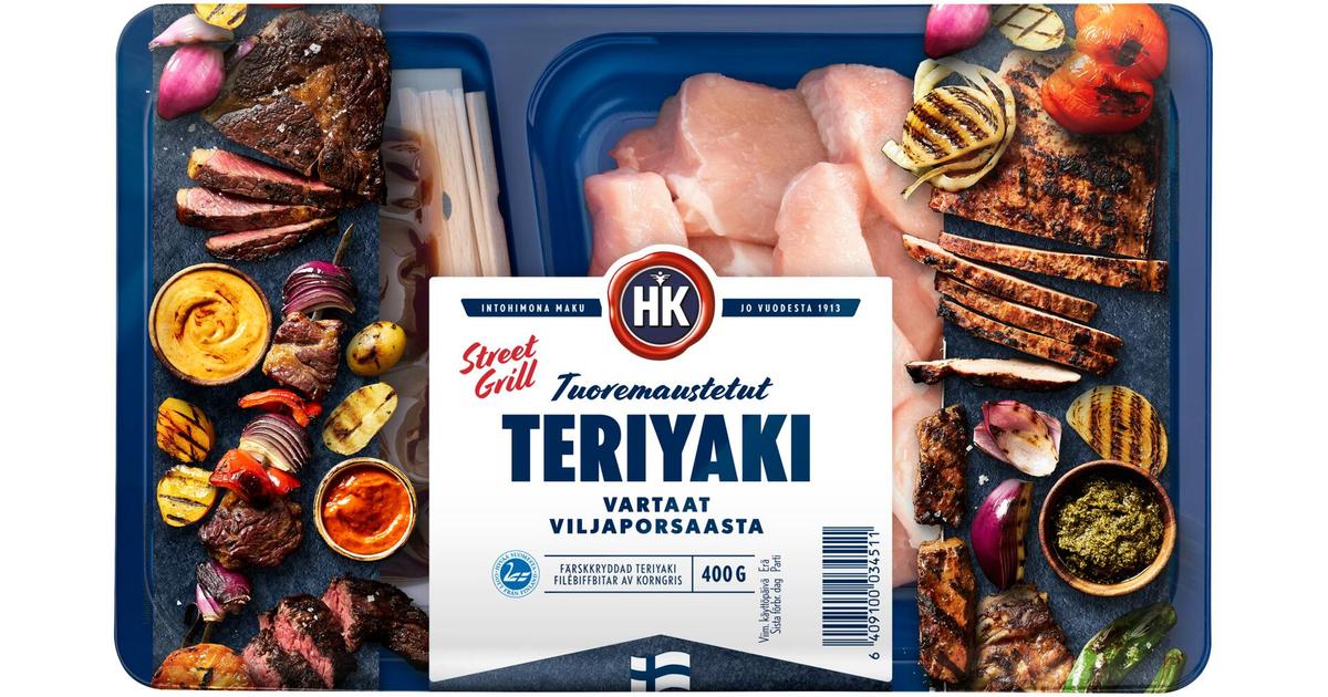 HK Street Grill viljaporsaan vartaat teriyaki 400 g | S-kaupat ruoan  verkkokauppa