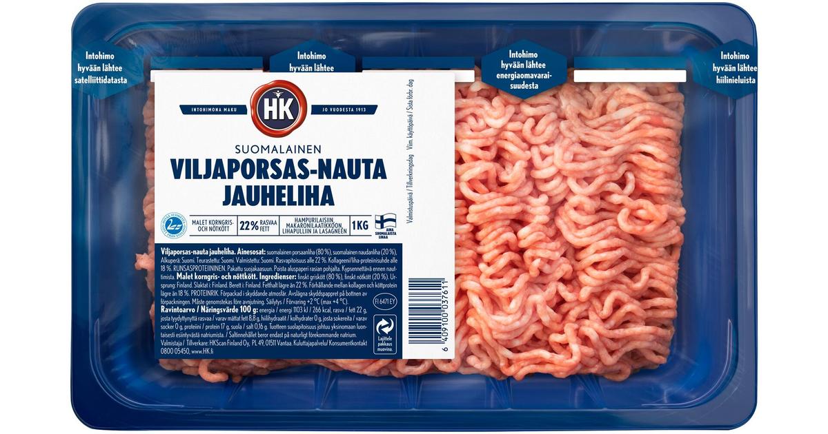 HK Viljaporsas- Nauta jauheliha 22% 1 kg | S-kaupat ruoan verkkokauppa