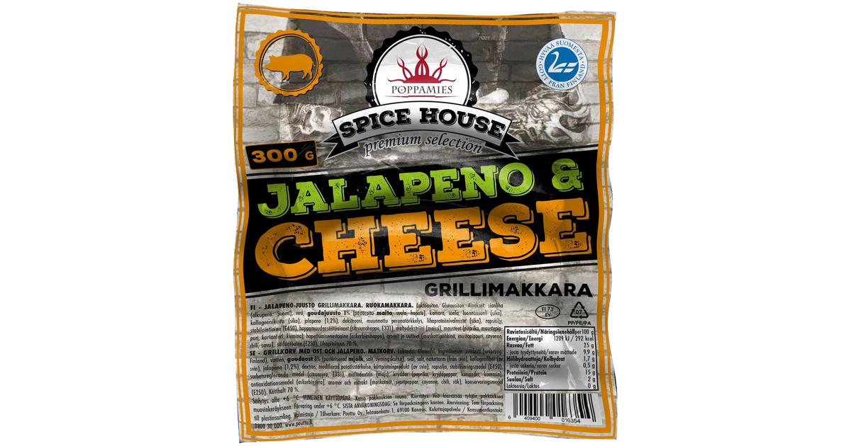 Poppamies grillimakkara,possu jalap-juusto300g | S-kaupat ruoan verkkokauppa