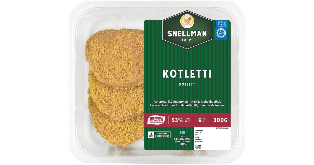 Snellman Kotletti raakalihavalmiste 6kpl 300g | S-kaupat ruoan verkkokauppa