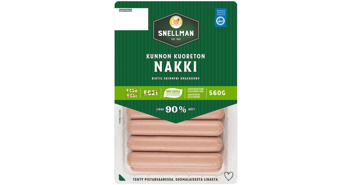 Snellman Kunnon kuoreton nakkimakkara 560g | S-kaupat ruoan verkkokauppa