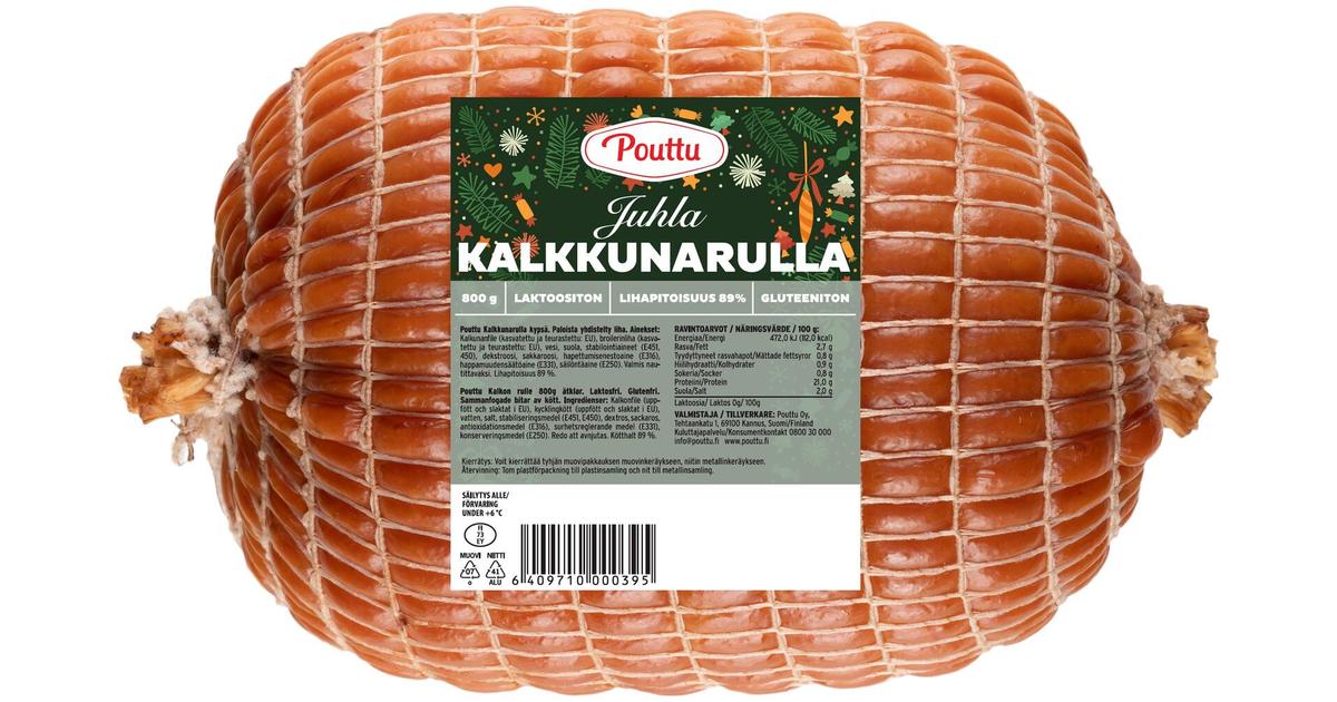 Pouttu Kalkkunarulla 800g, kypsä | S-kaupat ruoan verkkokauppa