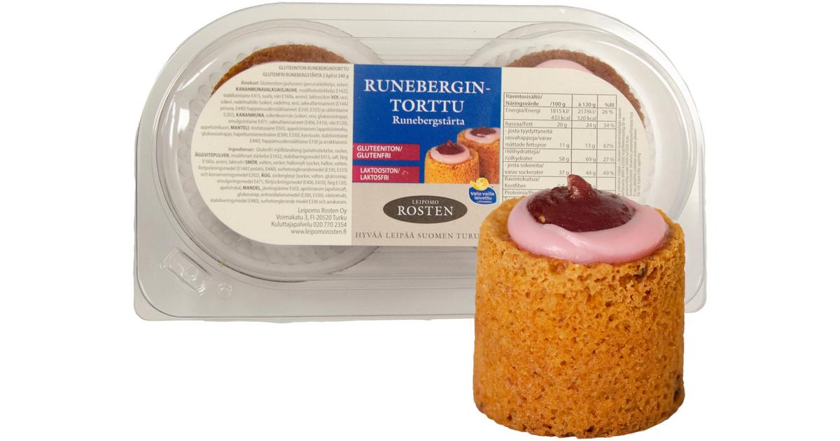 Rosten gluteeniton Runebergintorttu 2 kpl 240g leivos pakastettu sulatettu  | S-kaupat ruoan verkkokauppa