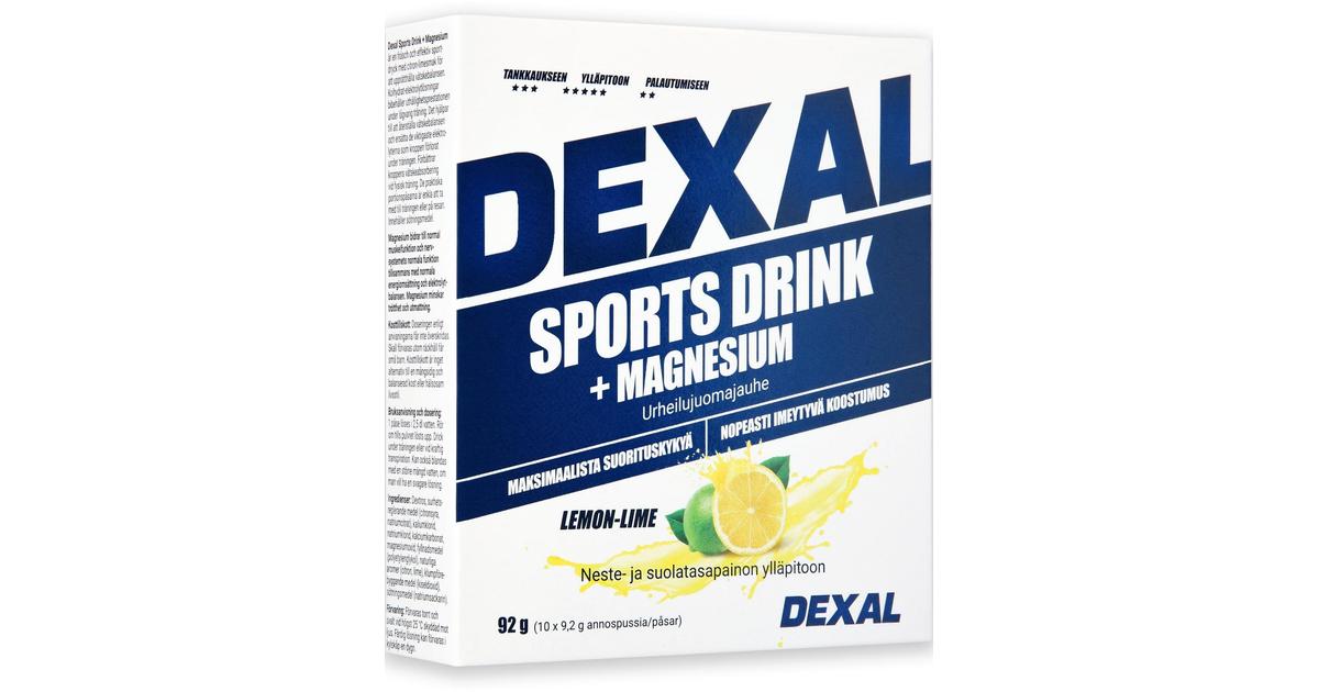 Dexal Sports Drink+magnesium urheilujuomajauhe sitruuna-limetti 9,2gx10kpl  ravintolisä | S-kaupat ruoan verkkokauppa