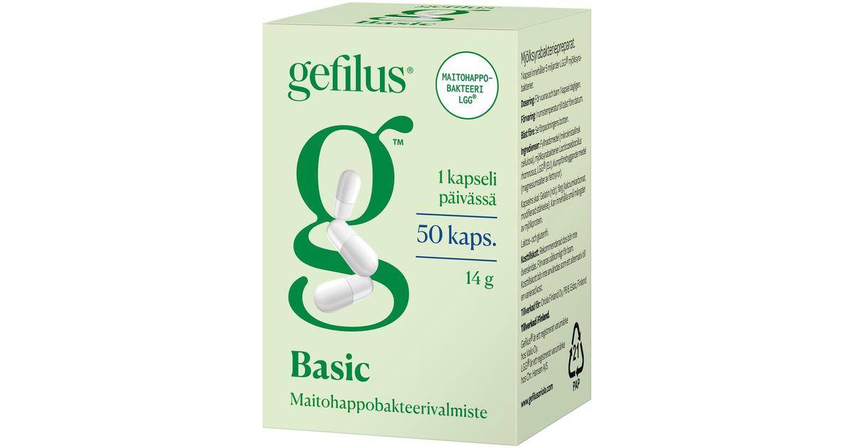 Gefilus Basic kapseli maitohappobakteerivalmiste 50kaps 14g ravintolisä |  S-kaupat ruoan verkkokauppa