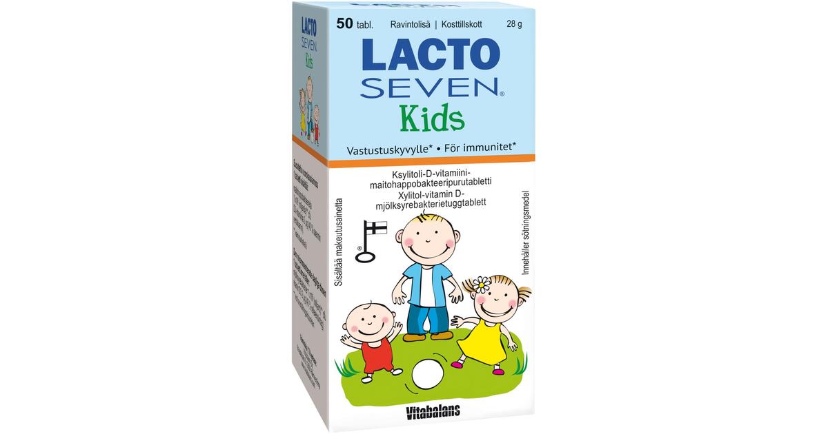 Lacto Seven Kids Ksylitoli-maitohappopurutabletti 50 tabl. | S-kaupat ruoan  verkkokauppa