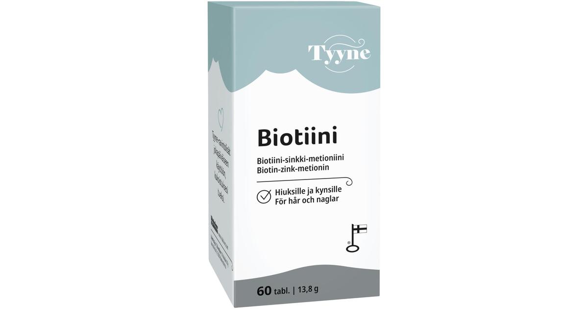 Tyyne Biotiini 60 tabl., biotiini-sinkki-metioniinitabletti, Vitabalans |  S-kaupat ruoan verkkokauppa