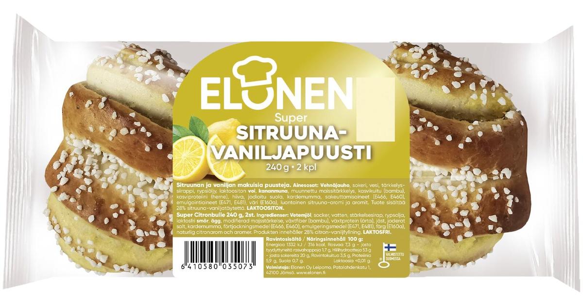 Elonen Supersitruuna-vaniljapuusti 2kpl 240g | S-kaupat ruoan verkkokauppa