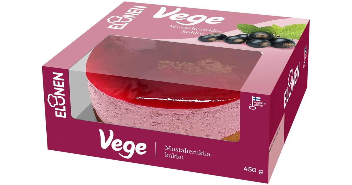 Elonen Mustaherukkakakku 450g vegaaninen | S-kaupat ruoan verkkokauppa