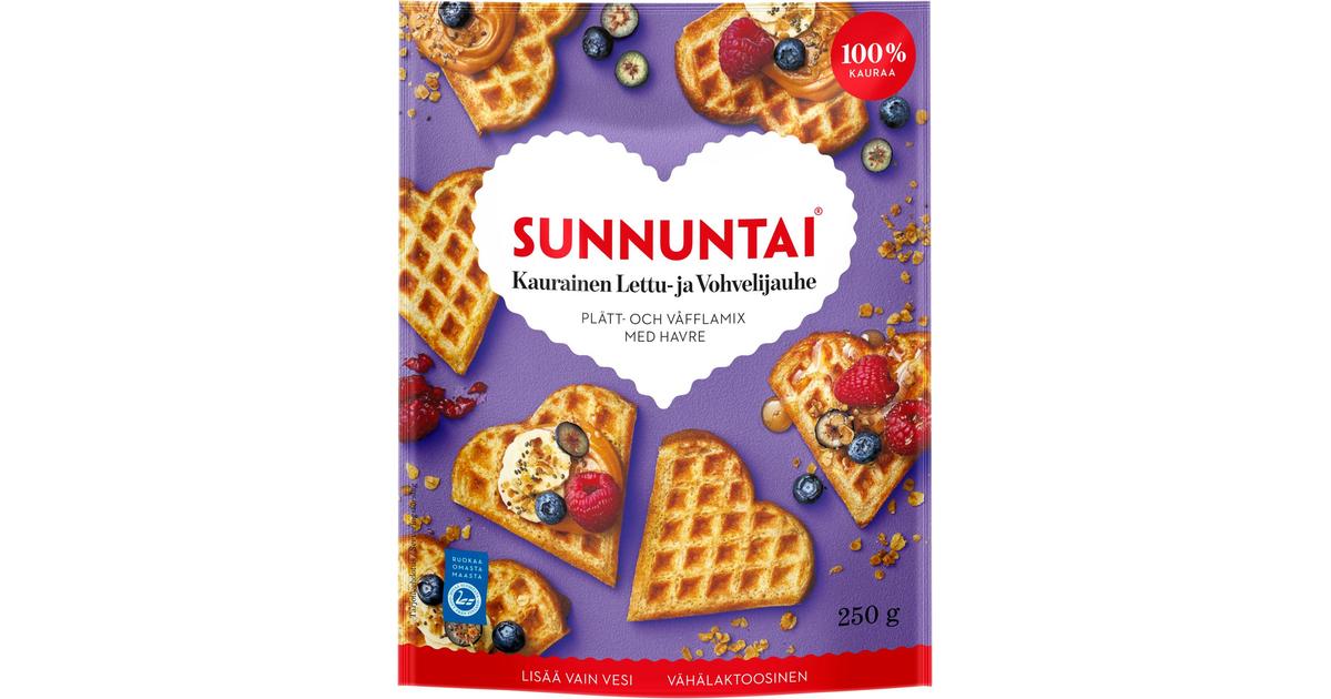 Sunnuntai 250g lettu- ja vohvelijauhe 100% kauraa | S-kaupat ruoan  verkkokauppa