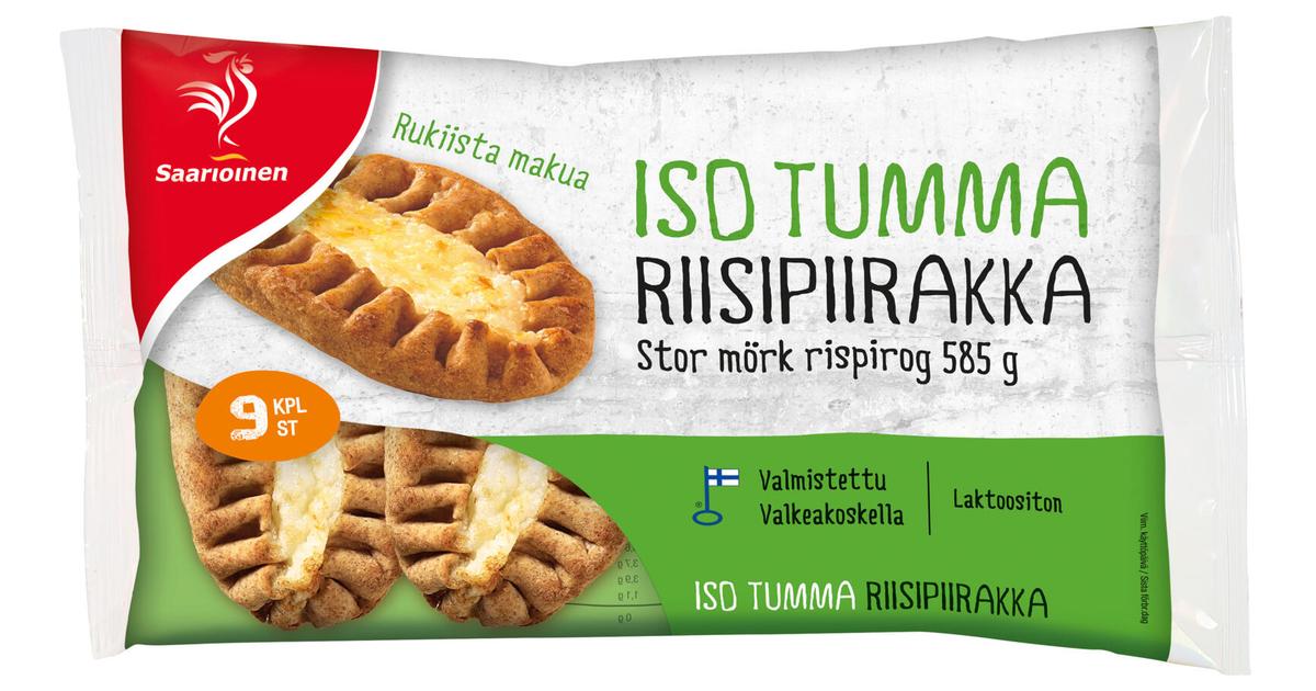 Saarioinen Iso tumma riisipiirakka 9kpl 585g | S-kaupat ruoan verkkokauppa