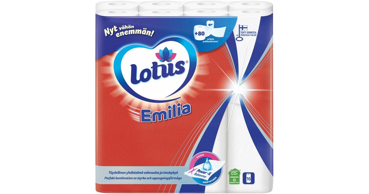 LOTUS Emilia talouspaperi valkoinen 16 rll | S-kaupat ruoan verkkokauppa
