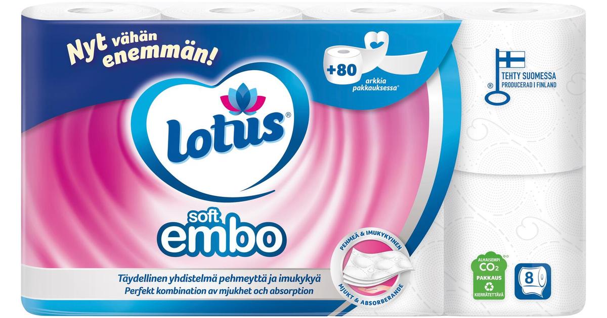 LOTUS Soft Embo WC-paperi 8 rll | S-kaupat ruoan verkkokauppa