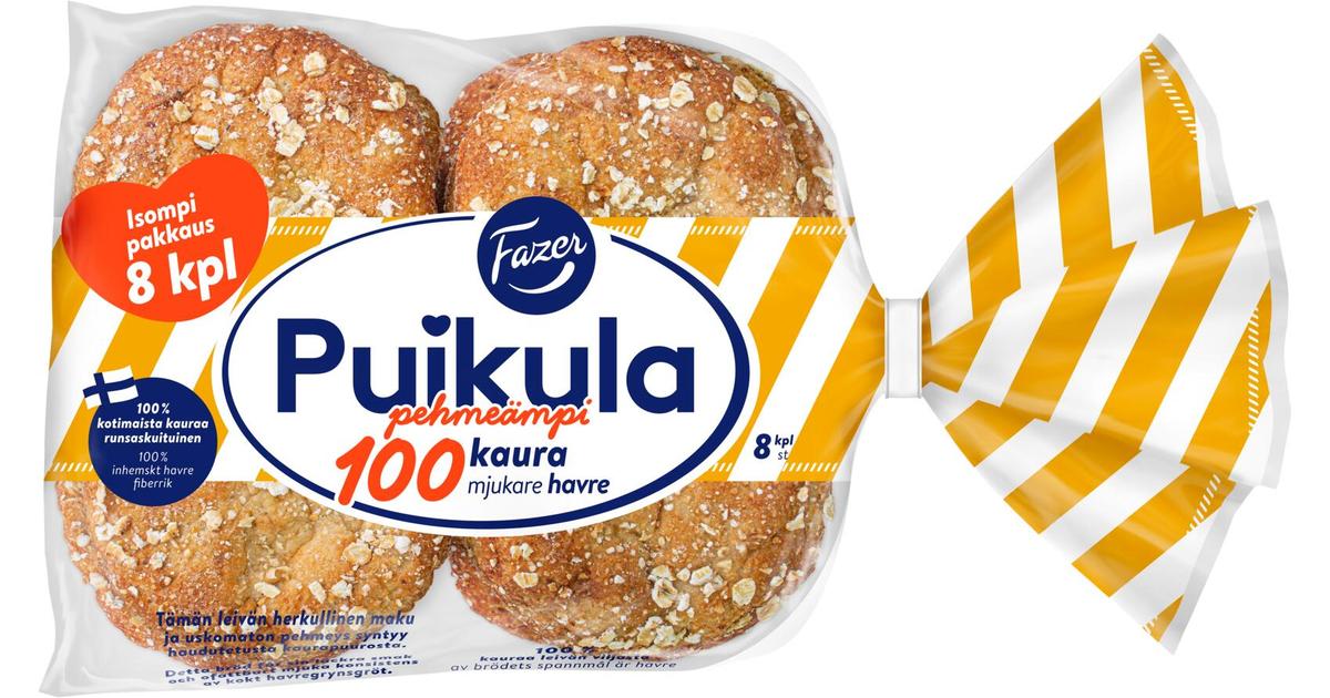 Fazer Puikula Pehmeämpi 100Kaura 8kpl 440g, kauraleipä | S-kaupat ruoan  verkkokauppa