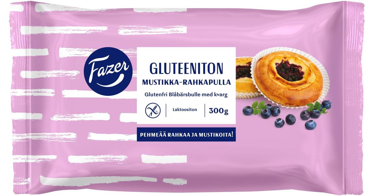 Fazer Gluteeniton Mustikka-rahkapulla 4kpl 300g, kypsäpakaste | S-kaupat  ruoan verkkokauppa