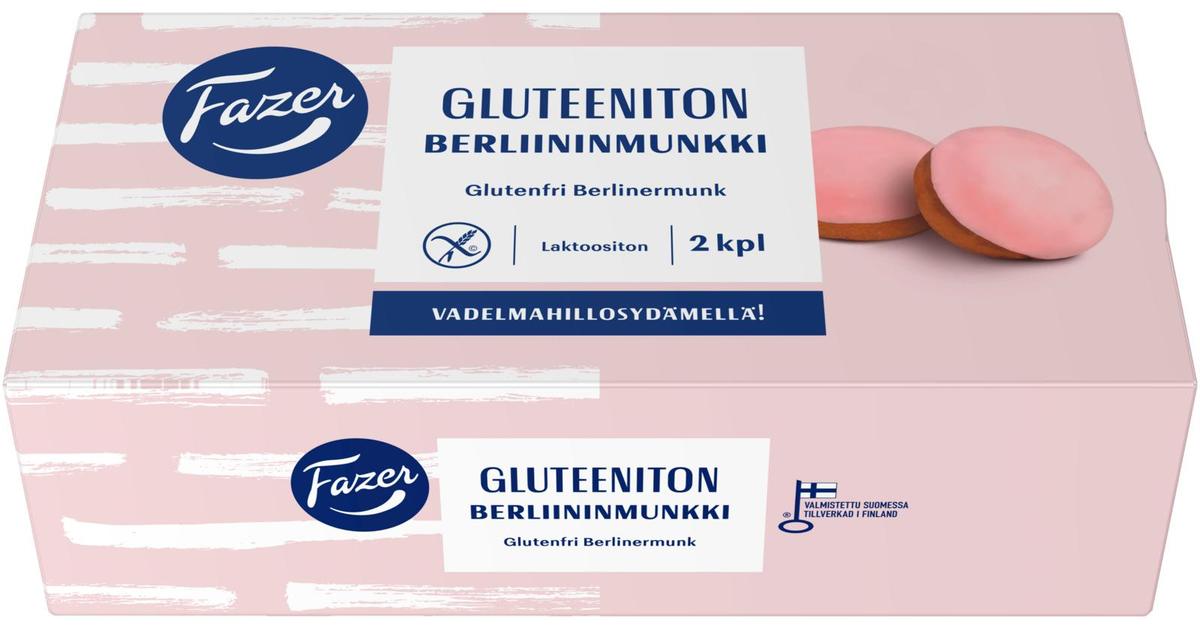 Fazer Gluteeniton Berliininmunkki 2kpl 240g, kypsä pakaste | S-kaupat ruoan  verkkokauppa