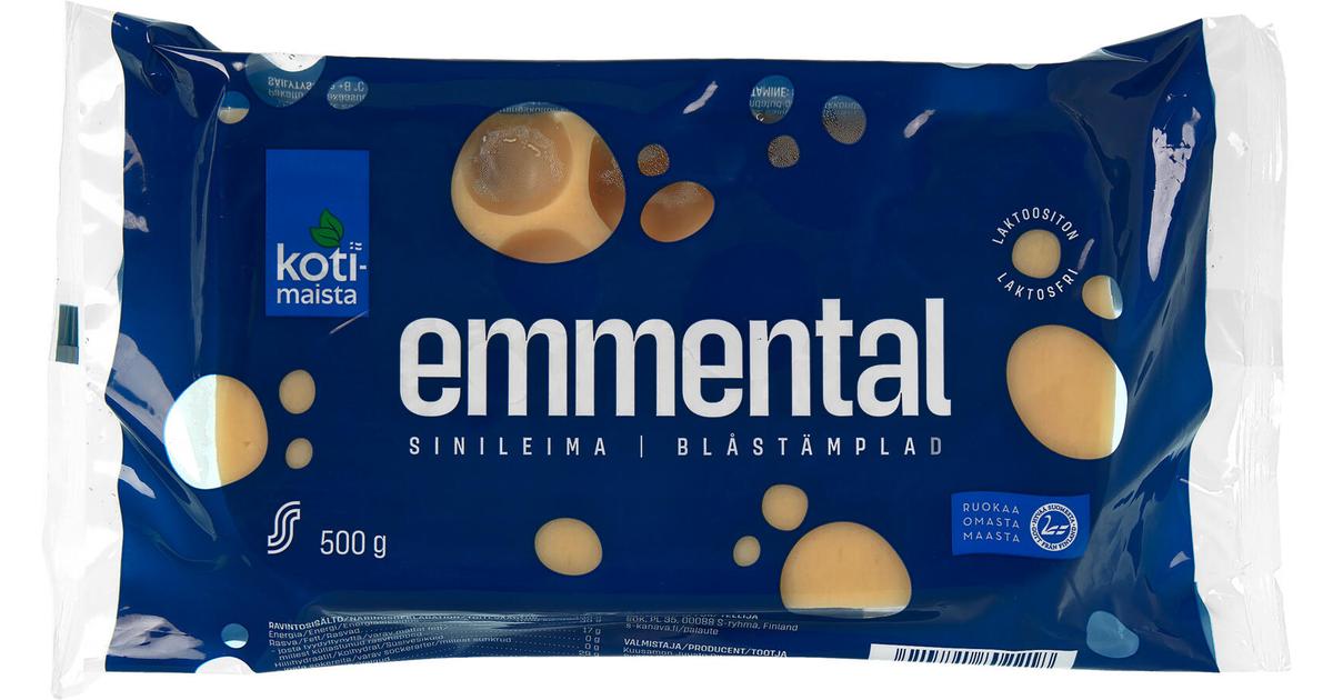 Kotimaista sinileima Emmental juusto 500 g | S-kaupat ruoan verkkokauppa