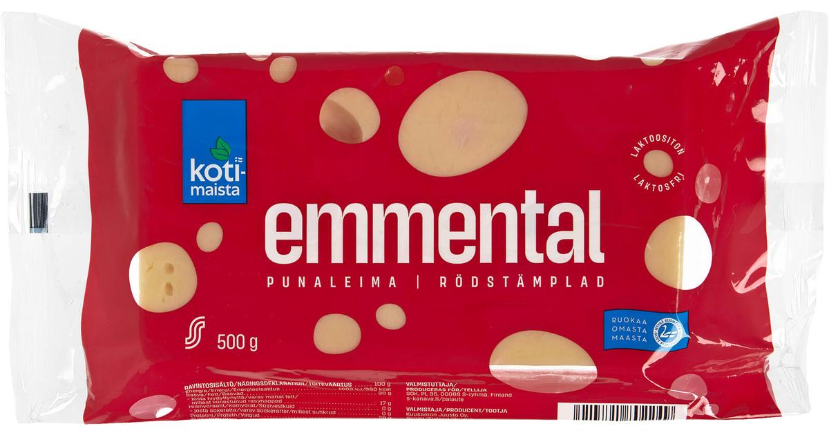 Kotimaista punaleima Emmental juusto 500 g | S-kaupat ruoan verkkokauppa