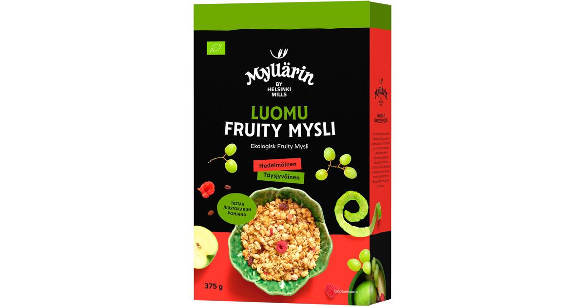 Myllärin Fruity Mysli luomu 375 g | S-kaupat ruoan verkkokauppa