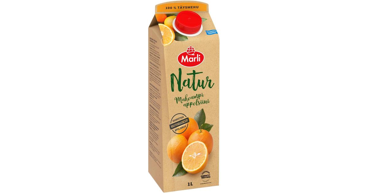 Marli Natur Makeampi appelsiinitäysmehu 100% 1L | S-kaupat ruoan  verkkokauppa